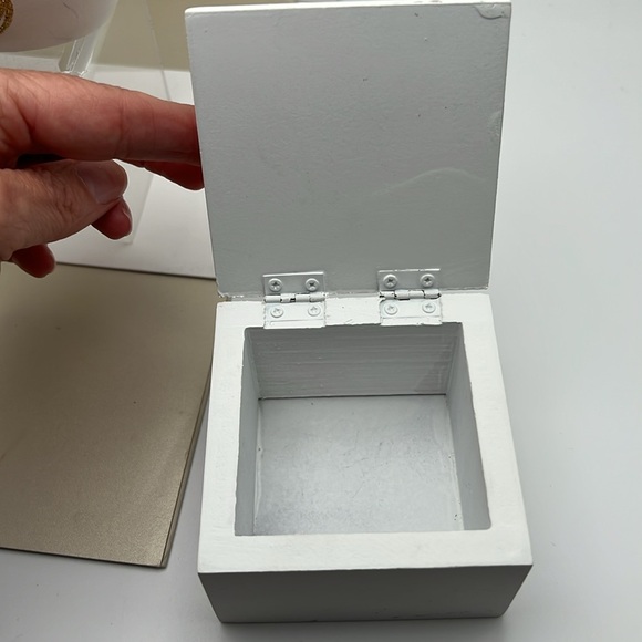 Wooden Box - Keepsake Box Oceanic Square Jewelry Box With Seashell And Starfish - Picture 9 of 9